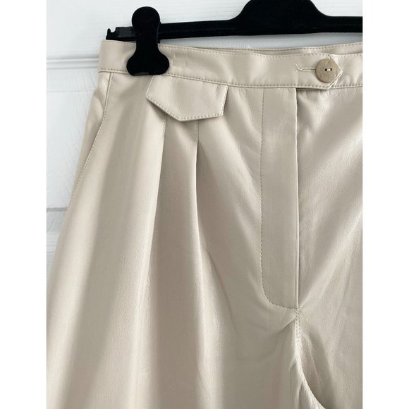 Nanushka "Mitsu" Faux-Leather Pants in Beige, size XL - Picture 5 of 10